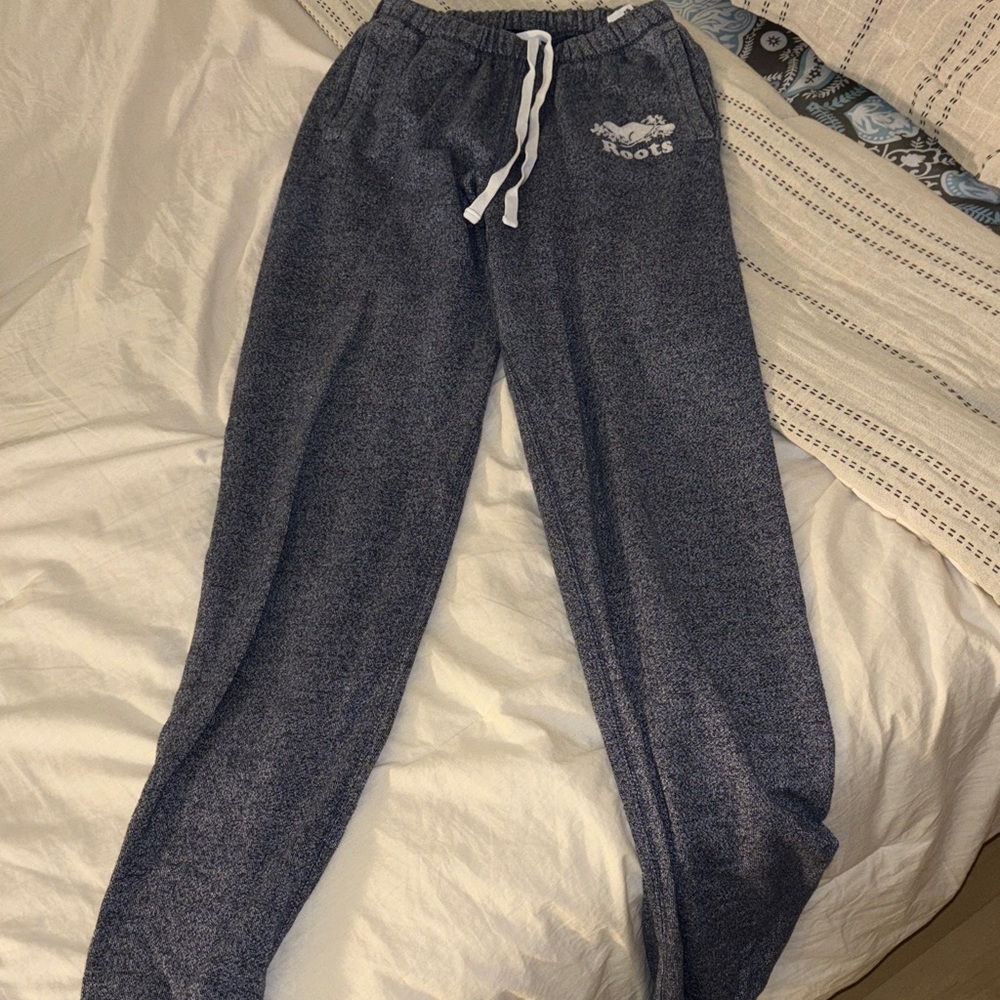 Roots Navy Joggers with White Accents